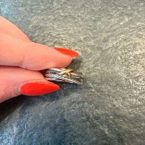 David Yurman Silver and Gold Braided Ring